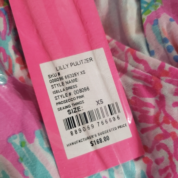 Lilly Pulitzer Dress Isella Wrap Prosecco Pink XS 0 2 NEW Summer Designer Chic - Picture 6 of 7
